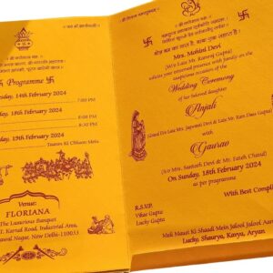 Thaila Yellow wedding card trending Hindu Wedding Crad [Pack of 50]
