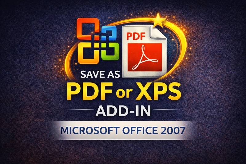 Microsoft Office 2007 Save as PDF or XPS Add-in
