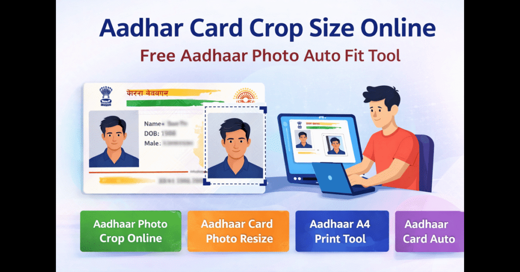 Aadhar Card Crop Size Online – Free Aadhaar Photo Crop Tool (A4 Ready)