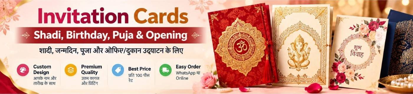 Invitation Cards – Shadi, Birthday, Puja & Opening | Raj Computer Basra