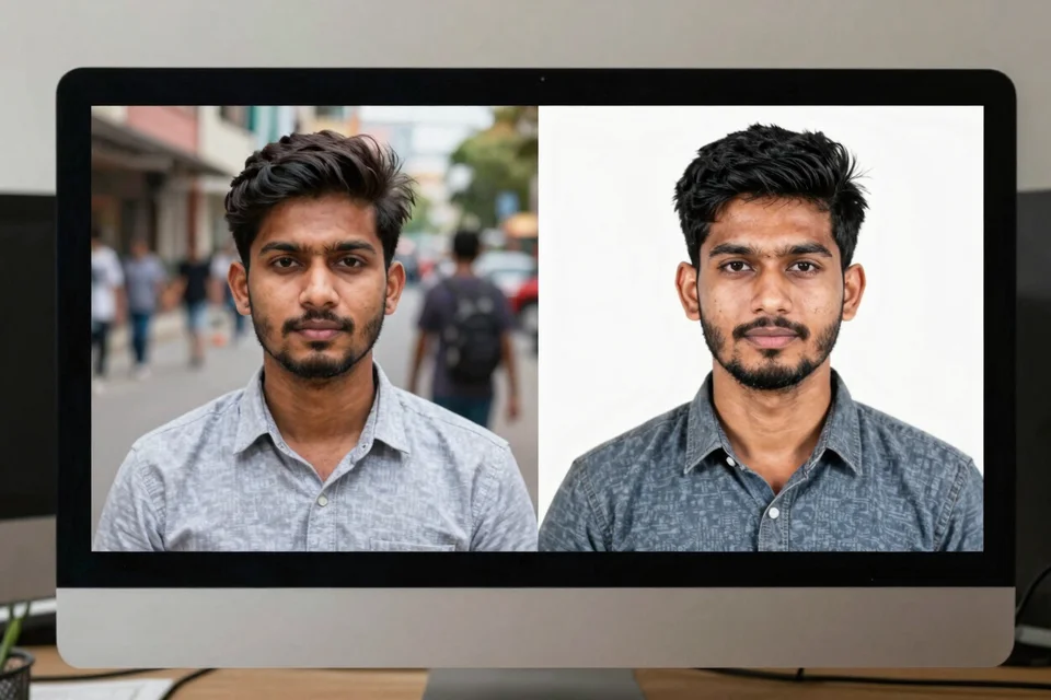 Photo Background Remover से पहले और बाद की फोटो