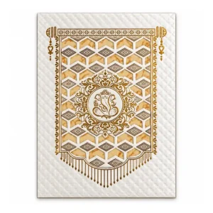Premium Pearl Ganesha Wedding Invitation Card With Envelope