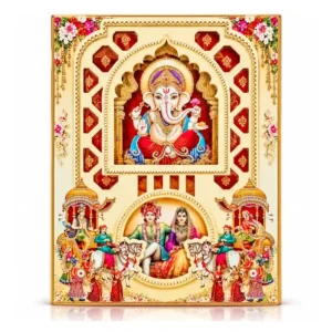 Royal Ganesha Wedding Invitation Card With Envelope