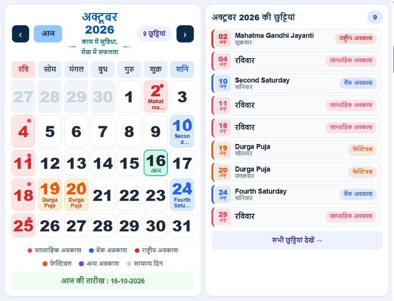 SBI Holiday Calendar 2026 PDF – बिहार (पटना सर्कल) बैंक छुट्टी लिस्ट 2 SBI Holiday Calendar 2026 – बिहार (पटना सर्कल) बैंक छुट्टी लिस्ट